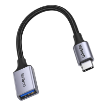 USB C (vyriškas) – USB (moteris) 3.0 OTG laidas 0.15m Ugreen US378 – juodas