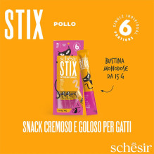 SCHESIR Stix Cream of chicken - treat for cats - 6x15g