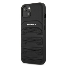 AMG AMHCP13SGSEBK iPhone 13 mini 5,4&quot; czarny / juodas kietas dėklas, odos įspaudos linijos