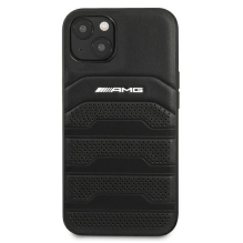 AMG AMHCP13SGSEBK iPhone 13 mini 5,4&quot; czarny / juodas kietas dėklas, odos įspaudos linijos