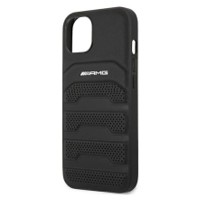 AMG AMHCP13SGSEBK iPhone 13 mini 5,4&quot; czarny / juodas kietas dėklas, odos įspaudos linijos