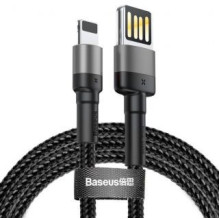 Baseus - Baseus CALKLF-HG1 Cafule Cable USB to Lightning Double Sided 1.5A 2m Grey / Black