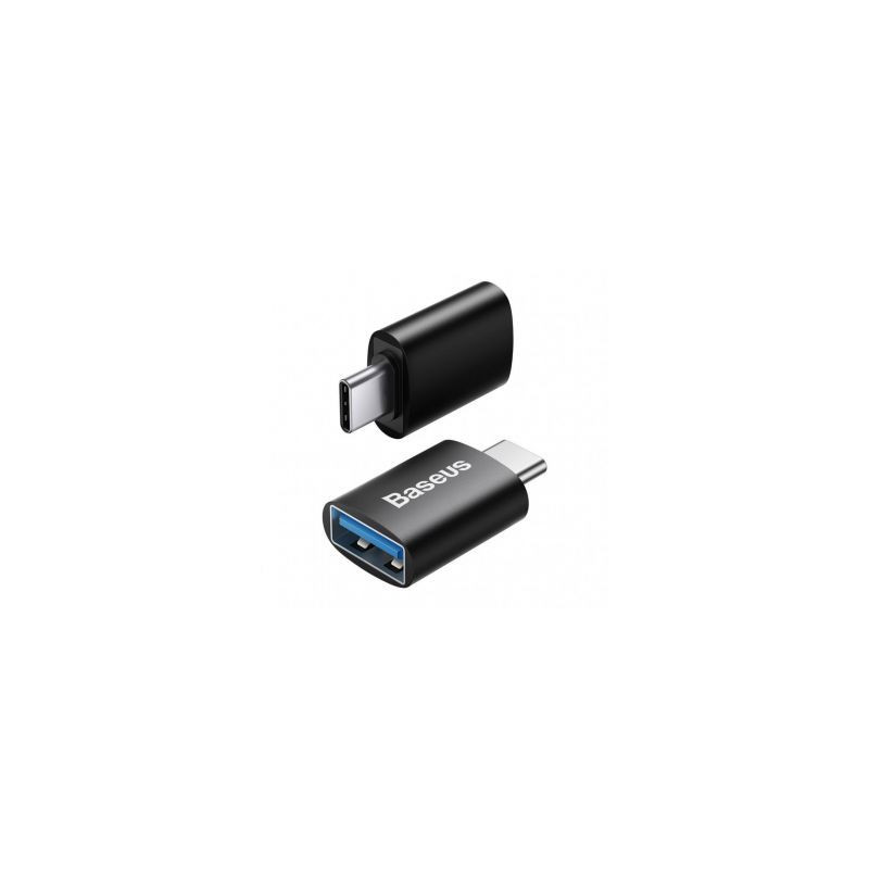 Baseus - Baseus ZJJQ000001 Ingenuity Mini OTG Adapter From USB-A to USB-C Black