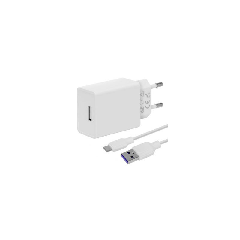 - OBAL:ME Wall Charger USB-A 10W + USB-A / USB-C Cable 1m White