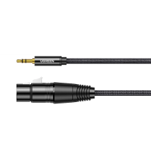 Ugreen garso kabelis 3,5 mm mini lizdas (vyriškas) - XLR (moteris) 1 m juodas (AV182)