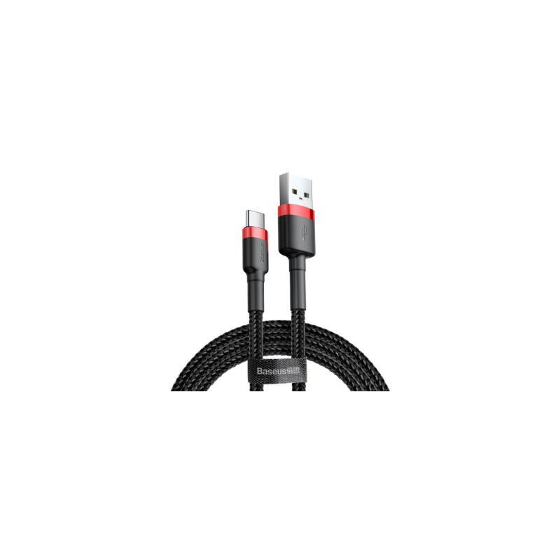 Baseus - Baseus CATKLF-B91 Cafule Cable USB-C 3A 1m Red / Black