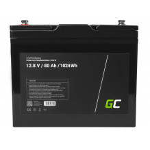 Green Cell LiFePO4 Battery 12V 12.8V 80Ah for photovoltaic system, campers and boats