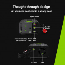 Green Cell Power Inverter 24V iki 230V 150W/300W Modifikuota sinusinė banga JK kištukas