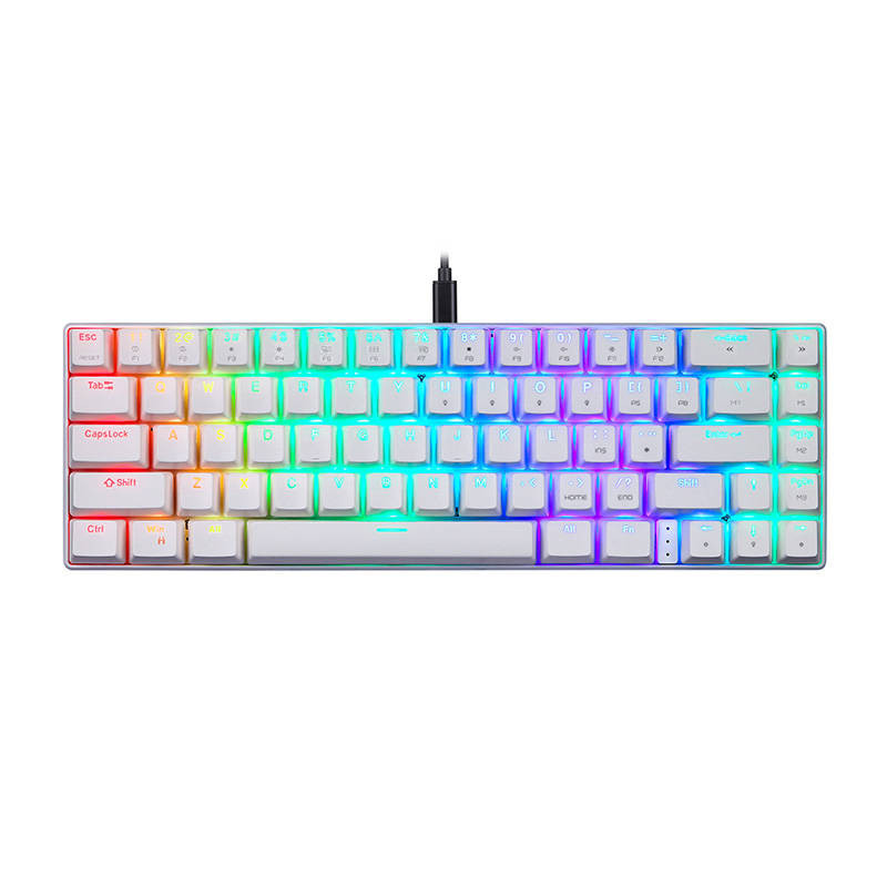 white keyboard with rgb