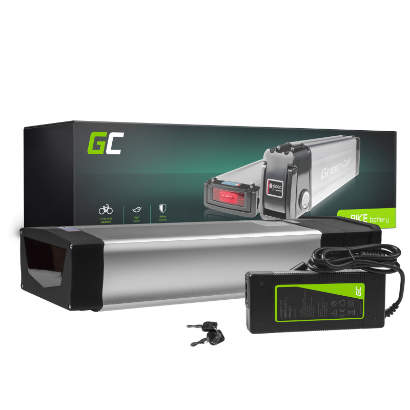 Green Cell® E-dviračio akumuliatorius 36V 20Ah Li-Ion galinis stovas su įkrovikliu
