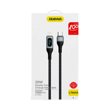 Dudao USB Type C - Lightning kabelis greitas įkrovimas PD 20W 1m juodas (L7MaxL)