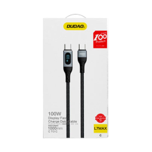 Dudao L7MaxC USB-C – USB-C PD laidas 100W 1m – juodas