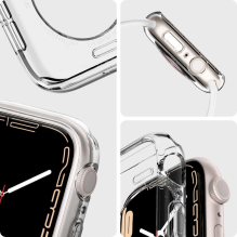 „Spigen“ skystųjų kristalų dėklas, skirtas Apple Watch 4 / 5 / 6 / 7 / 8 / SE (40 / 41 mm) – skaidrus