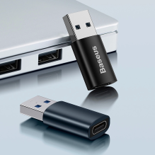 „Baseus Ingenuity“ serijos mini USB 3.1 OTG į USB tipo C adapteris juodas (ZJJQ000101)