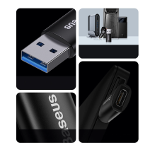 „Baseus Ingenuity“ serijos mini USB 3.1 OTG į USB tipo C adapteris juodas (ZJJQ000101)