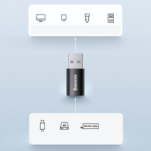 „Baseus Ingenuity“ serijos mini USB 3.1 OTG į USB tipo C adapteris juodas (ZJJQ000101)