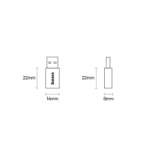 „Baseus Ingenuity“ serijos mini USB 3.1 OTG į USB tipo C adapteris juodas (ZJJQ000101)