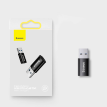 „Baseus Ingenuity“ serijos mini USB 3.1 OTG į USB tipo C adapteris juodas (ZJJQ000101)