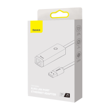 „Baseus Lite“ serijos adapteris A tipo USB – RJ45 LAN lizdas 100Mbps juodas (WKQX000001)