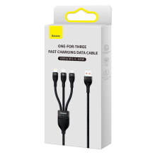 Baseus Flash Series II cable USB - USB Type C / Lightning / micro USB 100 W 1.2 m black (CASS030001)