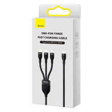 „Baseus Flash Series II“ laidas USB Type C – USB Type C / Lightning / micro USB 100 W 1,5 m black (CASS030201)