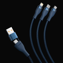 Baseus Flash Series II USB Type C / USB Type A cable - USB Type C / Lightning / micro USB 100 W 1.2 m black (CASS030101)