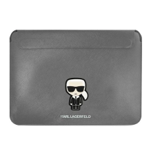 Karl Lagerfeld Saffiano Ikonik Karl dėklas 16&quot; nešiojamam kompiuteriui – sidabrinis