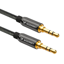 Wozinsky universalus mini jack kabelis 2x AUX laidas 3 m juodas