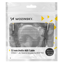 Wozinsky universalus mini jack kabelis 2x AUX laidas 3 m juodas