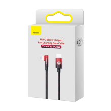 Baseus CAVP000220 angled Lightning - USB-C PD cable 20W 480Mb / s 1m - red