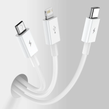 „Baseus Superior“ 3 viename kabelis USB – „Lightning“ / USB tipas C / „micro USB 3.5 A 1,5 m White“ (CAMLTYS-02)