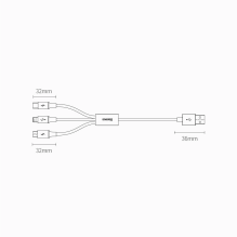 „Baseus Superior“ 3 viename kabelis USB – „Lightning“ / USB tipas C / „micro USB 3.5 A 1,5 m White“ (CAMLTYS-02)