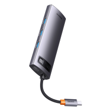 „Baseus StarJoy HUB“ 6 prievadų USB-C – 3 x USB-A / 1 x HDMI / 1 x RJ45 / 1 x USB-C PD pilka