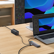 „Baseus StarJoy HUB“ 6 prievadų USB-C – 3 x USB-A / 1 x HDMI / 1 x RJ45 / 1 x USB-C PD pilka