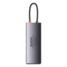 „Baseus StarJoy HUB“ 8 prievadų USB-C – 3 x USB-A / 1 x HDMI / 1 x RJ45 / 1 x SD / TF / 1 x USB-C PD pilka