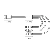 3in1 USB - micro USB / Lightning / USB C 3.5A 1.2m cable Baseus StarSpeed - black