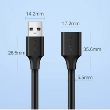 Ugreen USB-A (vyriškas) – USB-A (moteriškas) adapterio ilgintuvas USB 3.0 5Gb / s 0.5m juodas (US129)