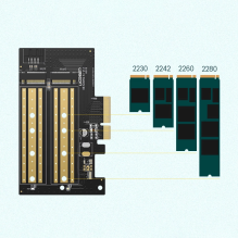 Ugreen expansion card adapter PCIe 3.0 x4 to SSD M.2 M-Key / M.2 B-Key black (CM302)