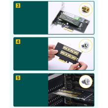 Ugreen išplėtimo kortelės adapteris PCIe 3.0 x4 į SSD M.2 M-Key / M.2 B-Key juodas (CM302)