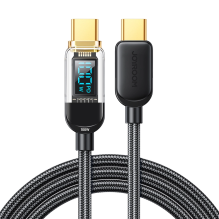 Joyroom A4 USB-C / USB-C 100 W 1,2 m laidas su ekranu – juodas