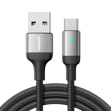 Joyroom Extraordinary Series A10 USB-A / USB-C 3A kabelis 1,2 m – juodas