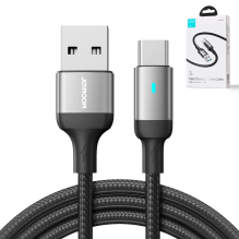 Joyroom Extraordinary Series A10 USB-A / USB-C 3A kabelis 1,2 m – juodas