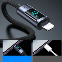 Joyroom Prism Series A16 Lightning / USB-A Cable 2.4A 1.2m with LED Display - Black