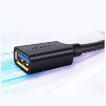 Ugreen kabelio ilgintuvas USB 3.0 (moteris) - USB 3.0 (vyriškas) adapteris 1m juodas (10368)