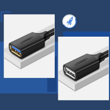 Ugreen kabelio ilgintuvas USB 3.0 (moteris) - USB 3.0 (vyriškas) adapteris 1m juodas (10368)