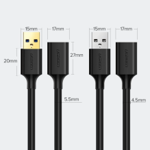 Ugreen cable extension cable USB 3.0 (female) - USB 3.0 (male) adapter 1m black (10368)