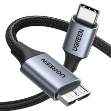 USB C / micro USB-B 3.0 cable Ugreen US565 5Gb / s 3A 1m - gray