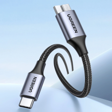 USB C / mikro USB-B 3.0 kabelis Ugreen US565 5Gb / s 3A 1m - pilkas