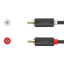 Ugreen AV104 30747 audio cable 2RCA (male) / 2RCA (male) 1m - gray