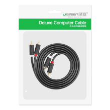 Ugreen AV104 30747 audio cable 2RCA (male) / 2RCA (male) 1m - gray